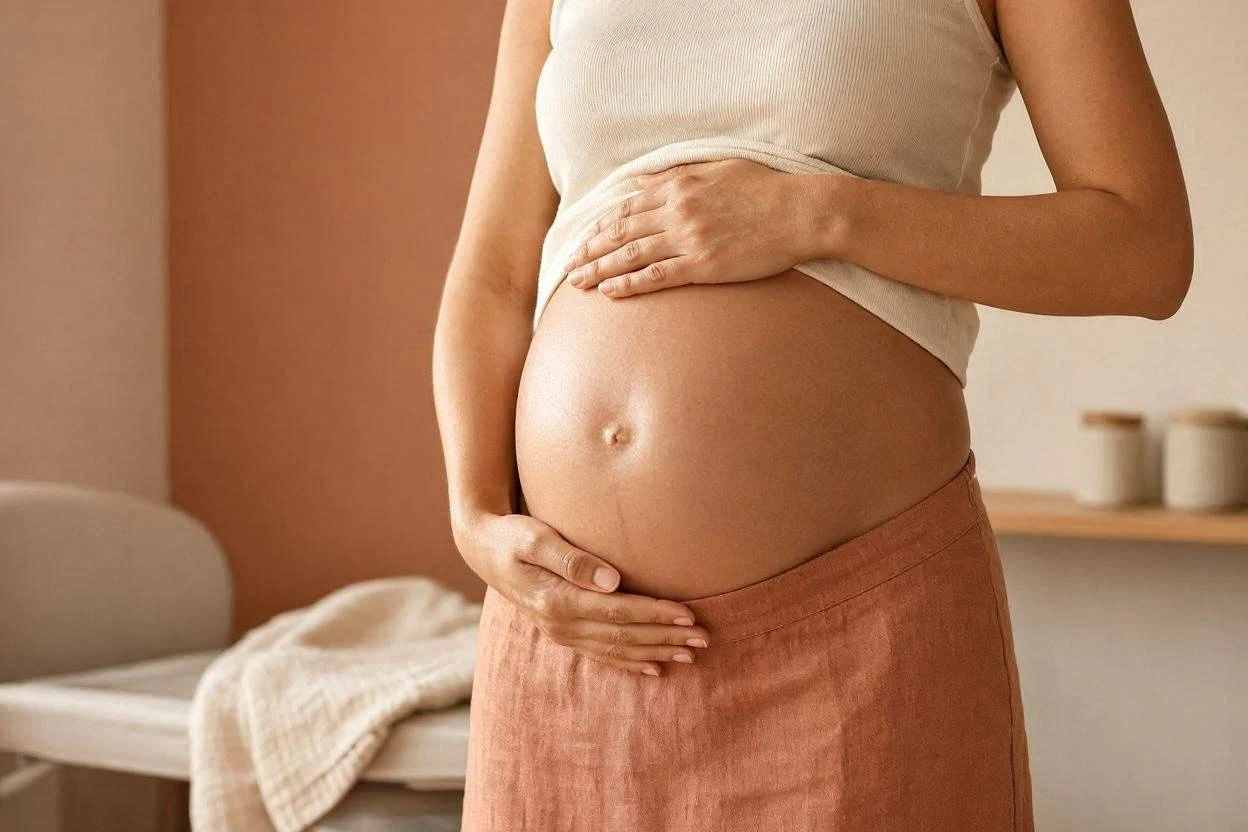 Pregnant woman speaking with a doctor